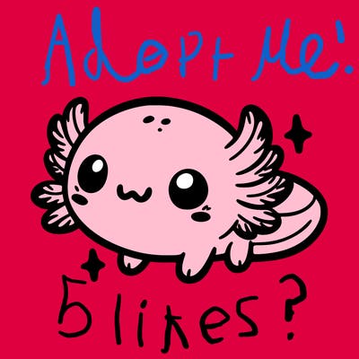 cute easy baby axolotl