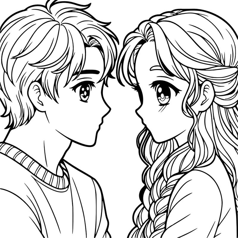 a girl looking into a guy's eyes inlove