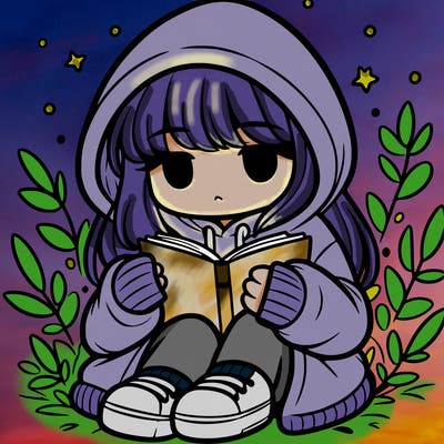 girl in oversized hoodie reading a book
