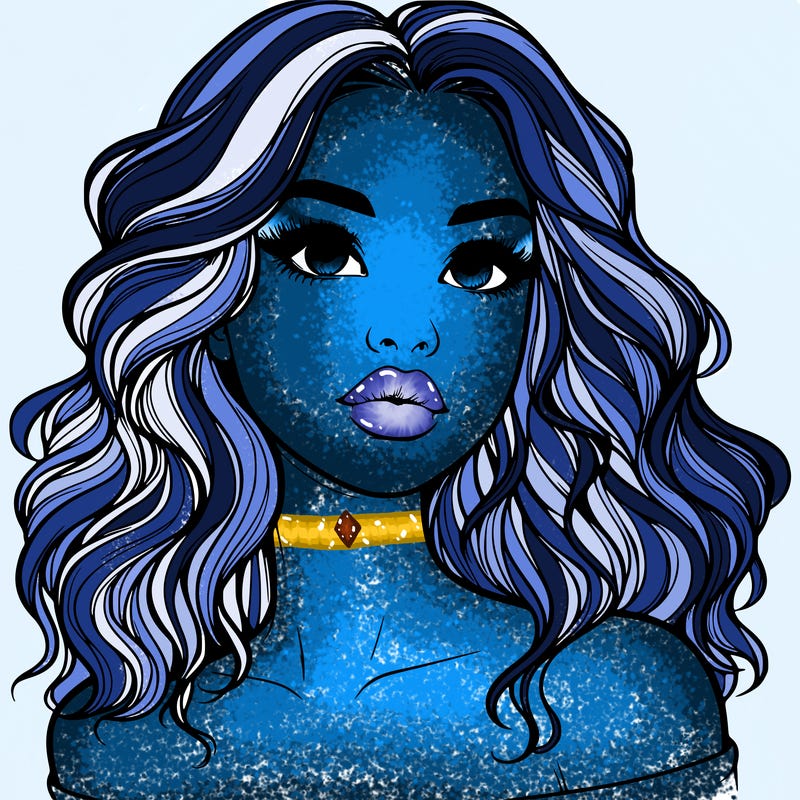 realistic girl with wavy hair and lips