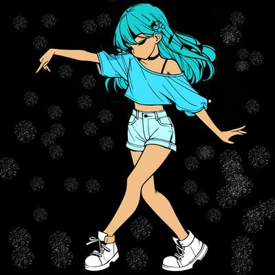 realistic girl danceing