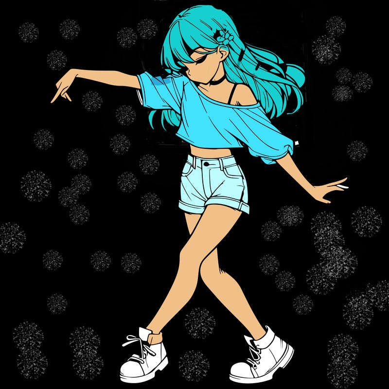realistic girl danceing