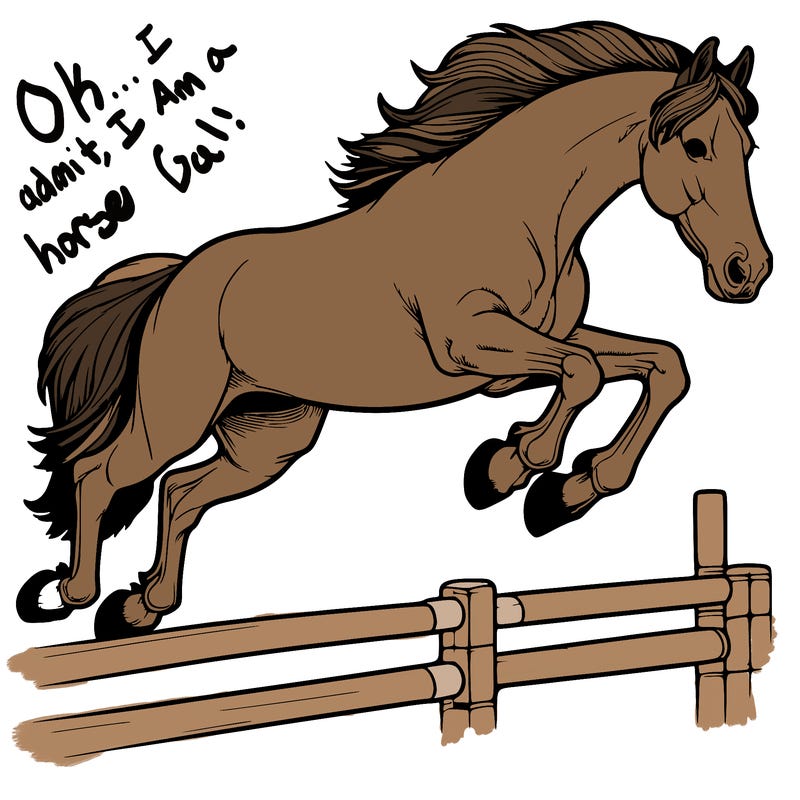 realistic horse jumping