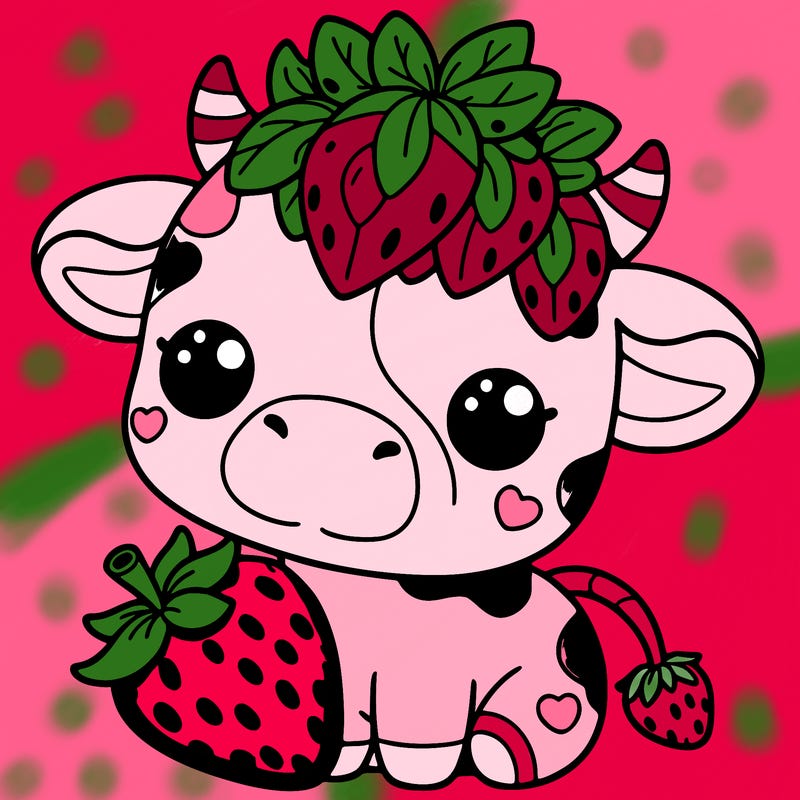 cute strawberry cow
