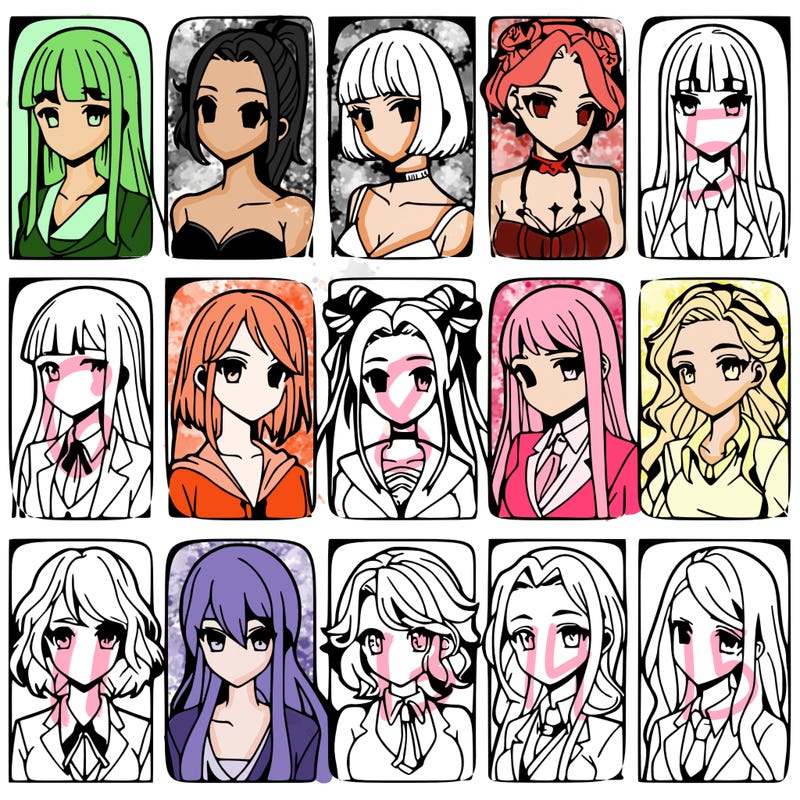 girls that look diffrent anime