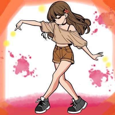 realistic girl danceing