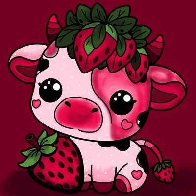 cute strawberry cow