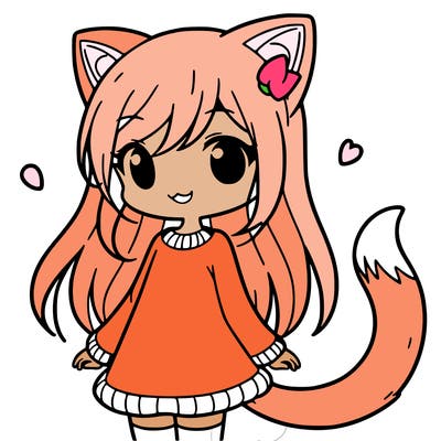girl with cat ears and tail