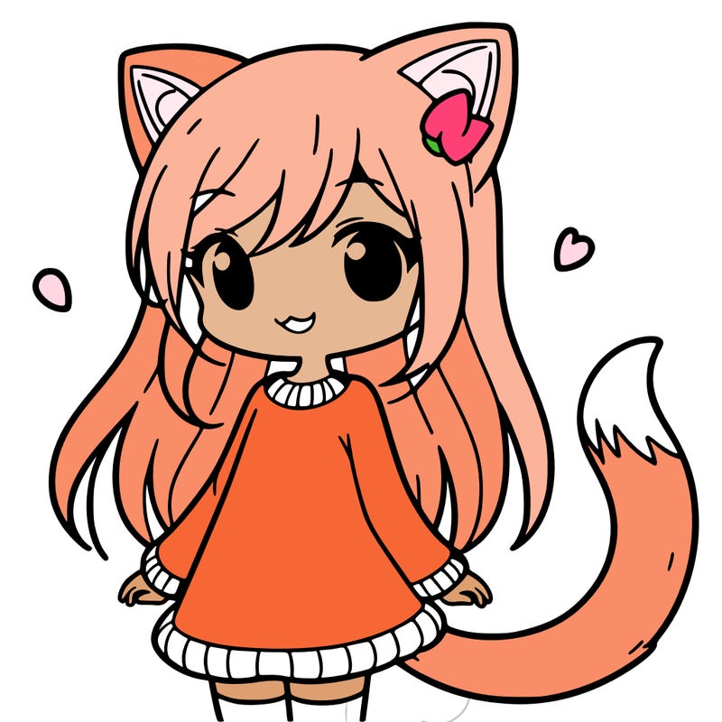 girl with cat ears and tail