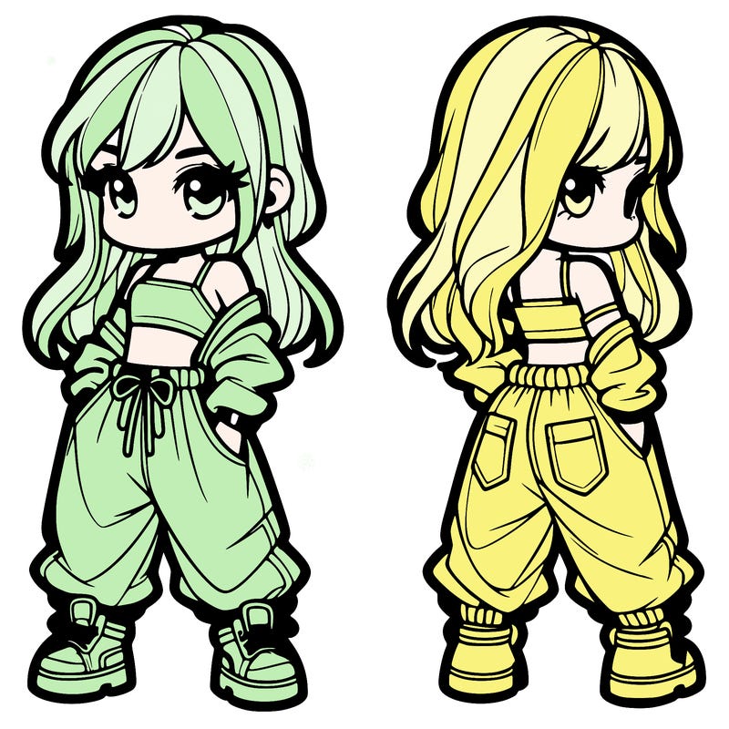 girl in crop top and baggy pants