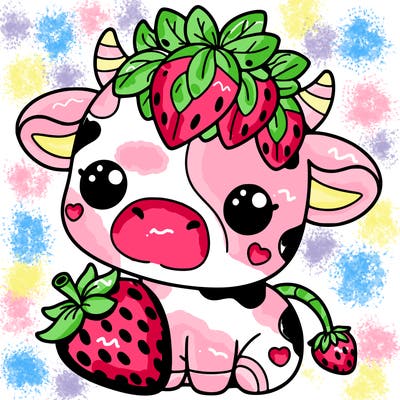 cute strawberry cow
