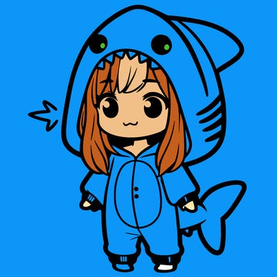 girl in shark onesie