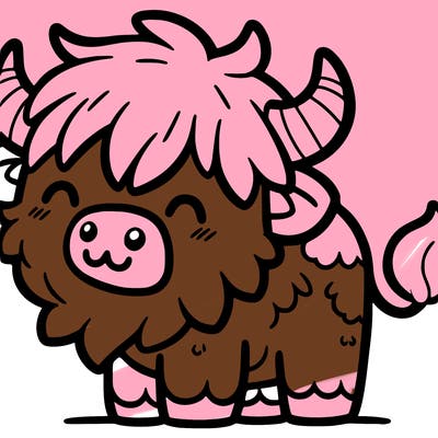 cute highland cow kawaii