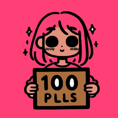 girl holding sign that says 100 pls