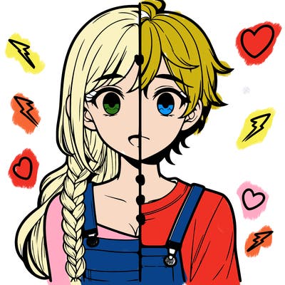 realistic girl boy split