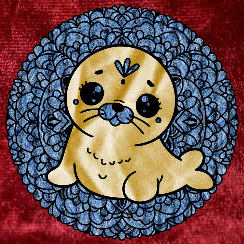 a cute baby seal mandala