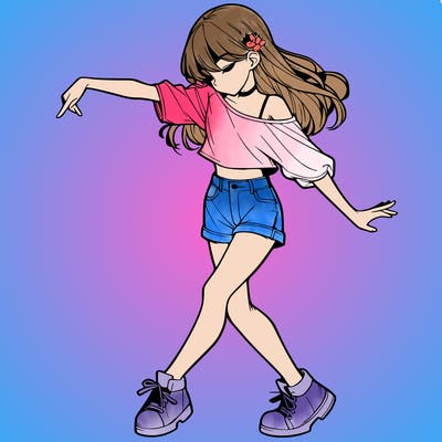 realistic girl danceing