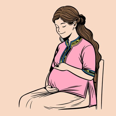 realistic pregnant woman