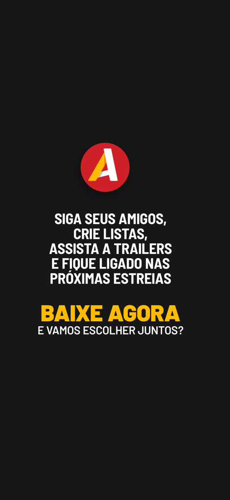 AdoroCinema - AdoroCinema app promotional screen with call to action to download