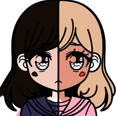 a split of a girl