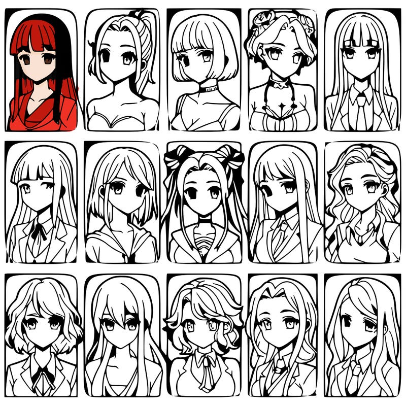 girls that look diffrent anime