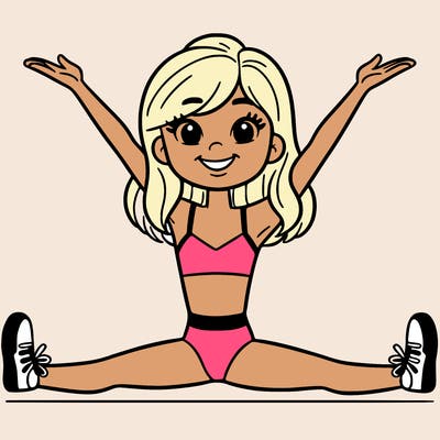 girl smiling splits