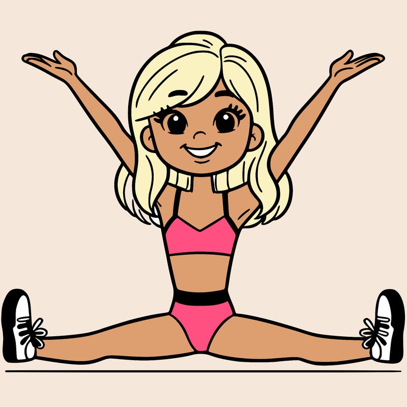 girl smiling splits