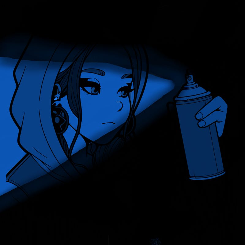 a realistic girl, spray painting