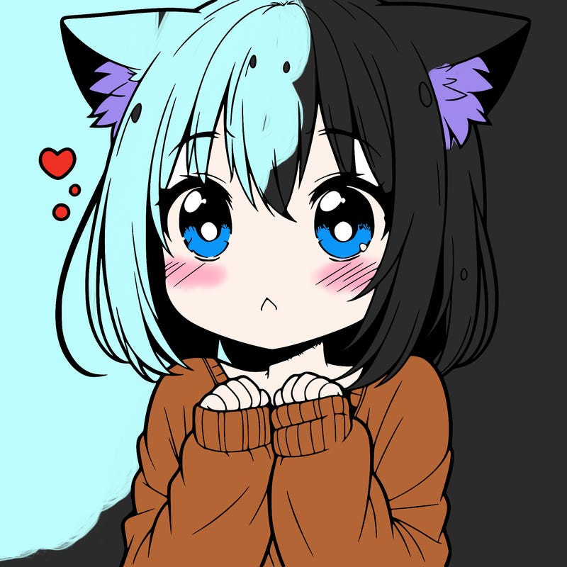 shy anime catgirl