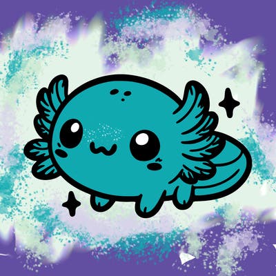 cute easy baby axolotl