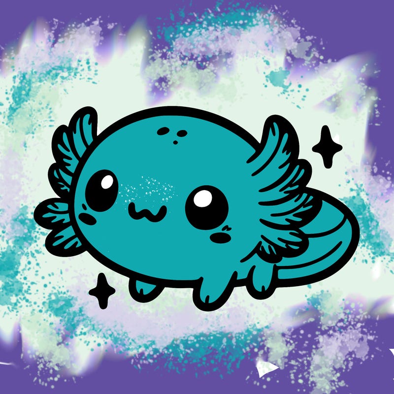 cute easy baby axolotl