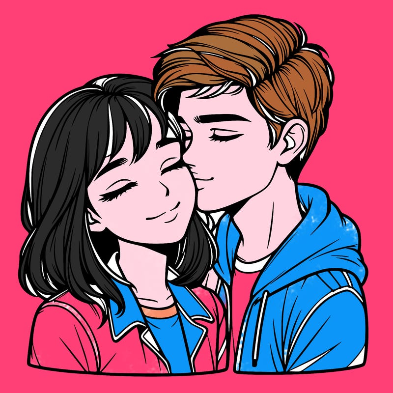 realistic girl and boy  love