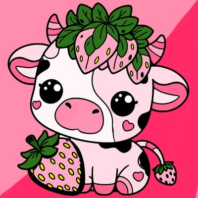 cute strawberry cow