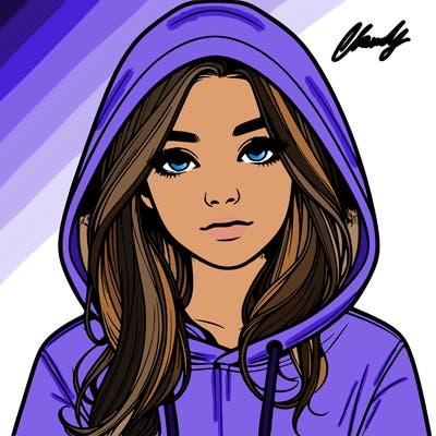 realistic girl with a hoodie