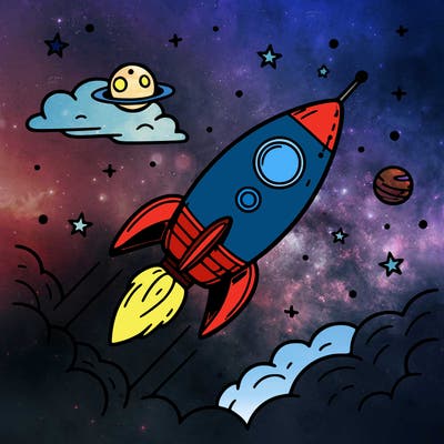 rocket in space
