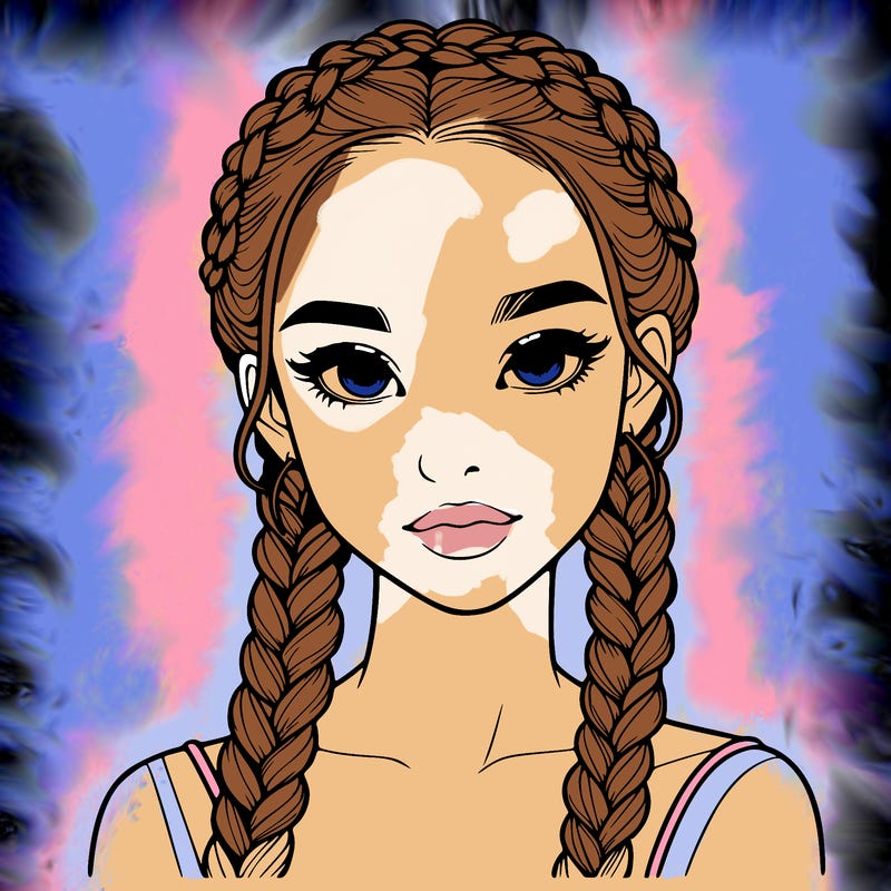 realistic girl with braids