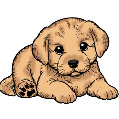a cute realistic puppy