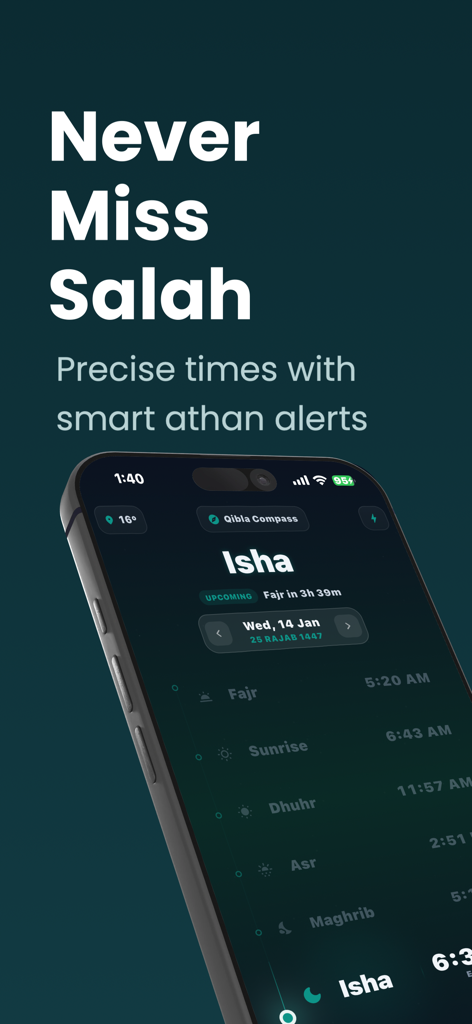 IslamTools - Islamic Companion - IslamTools app showing precise prayer times with smart athan alerts for daily Salah.
