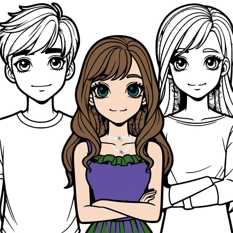 two realistic girls with two realistic boys