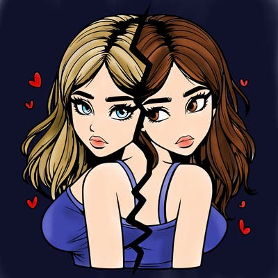 realistic girl split