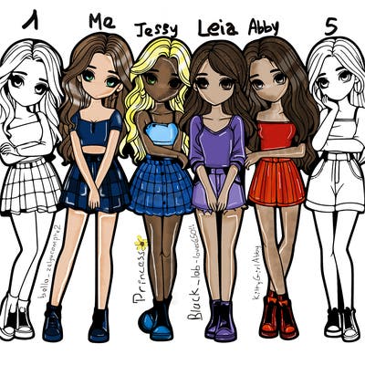 a group of girls realistic