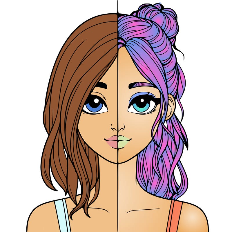 realistic girl split