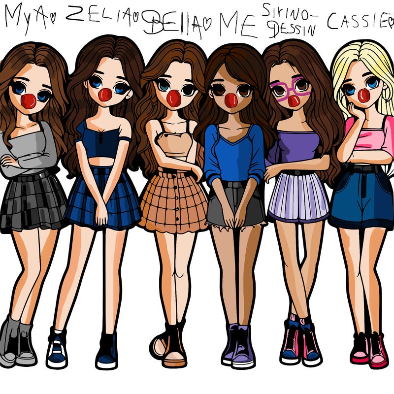 a group of girls realistic