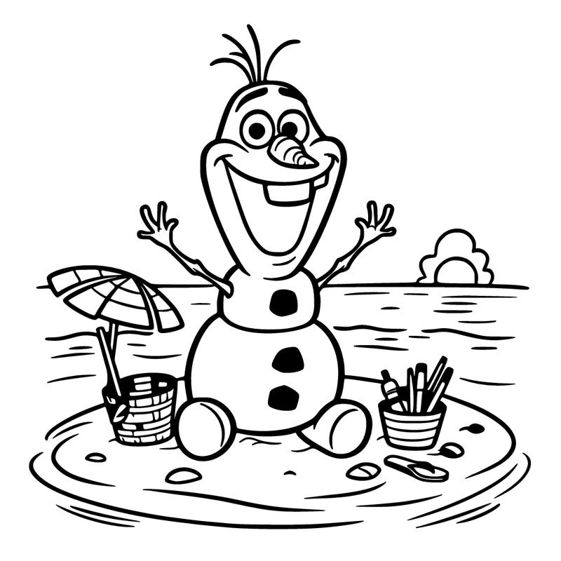 olaf on the beach