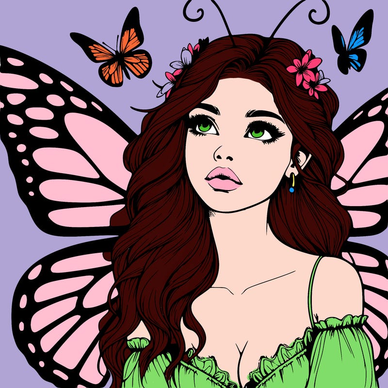 butterfly fairy realistic girl