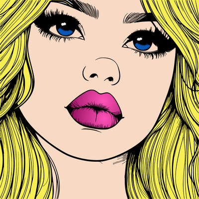 really realistic girl with lips