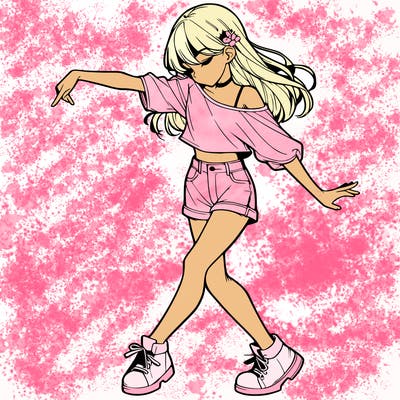 realistic girl danceing