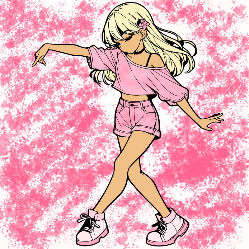 realistic girl danceing