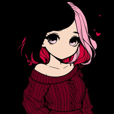 realistic girl with really cute sweater