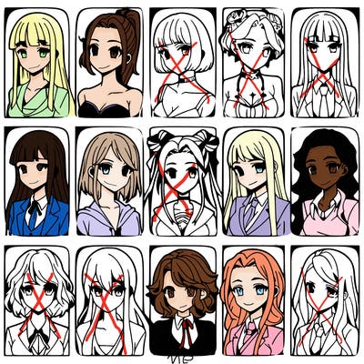 girls that look diffrent anime